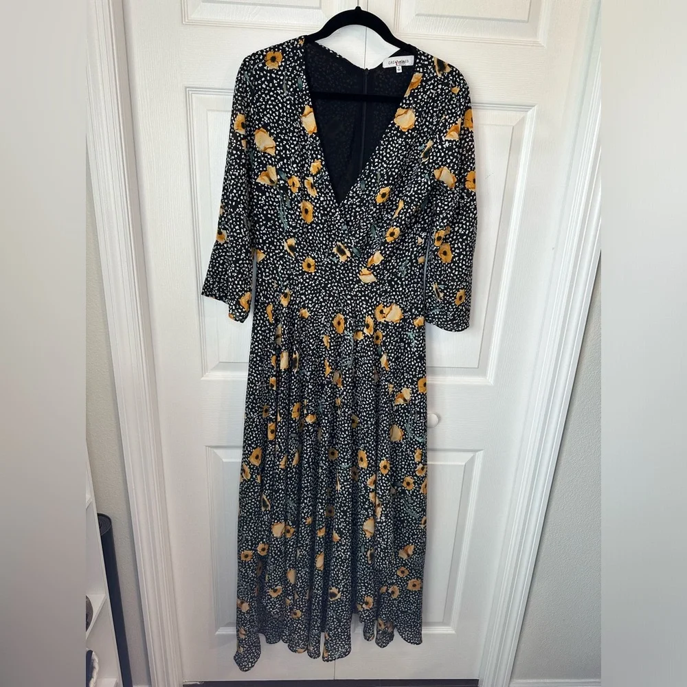 Great Jones Faux Wrap Long Dress sz.6 - Picture 3 of 6